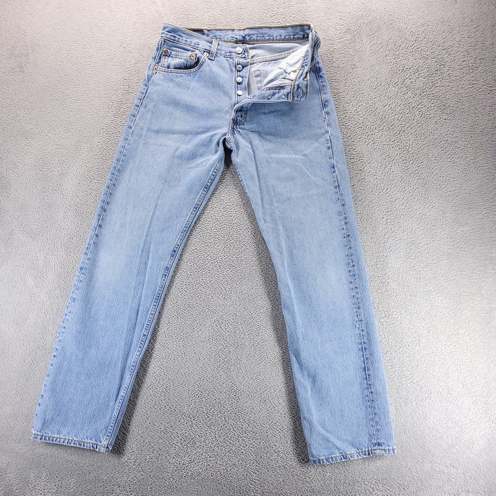 VTG Levis 501 Jeans Mens 32x32 Blue Regular Straight Light Wash Made In USA 90s